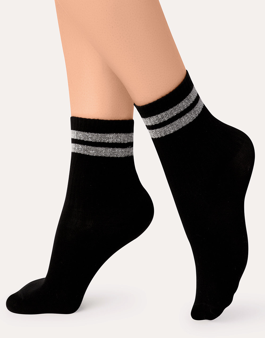 Хлопковые носки с блестящими полосками IBD733010