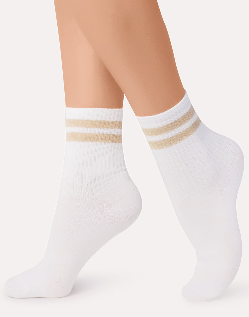 Хлопковые носки с блестящими полосками IBD733010