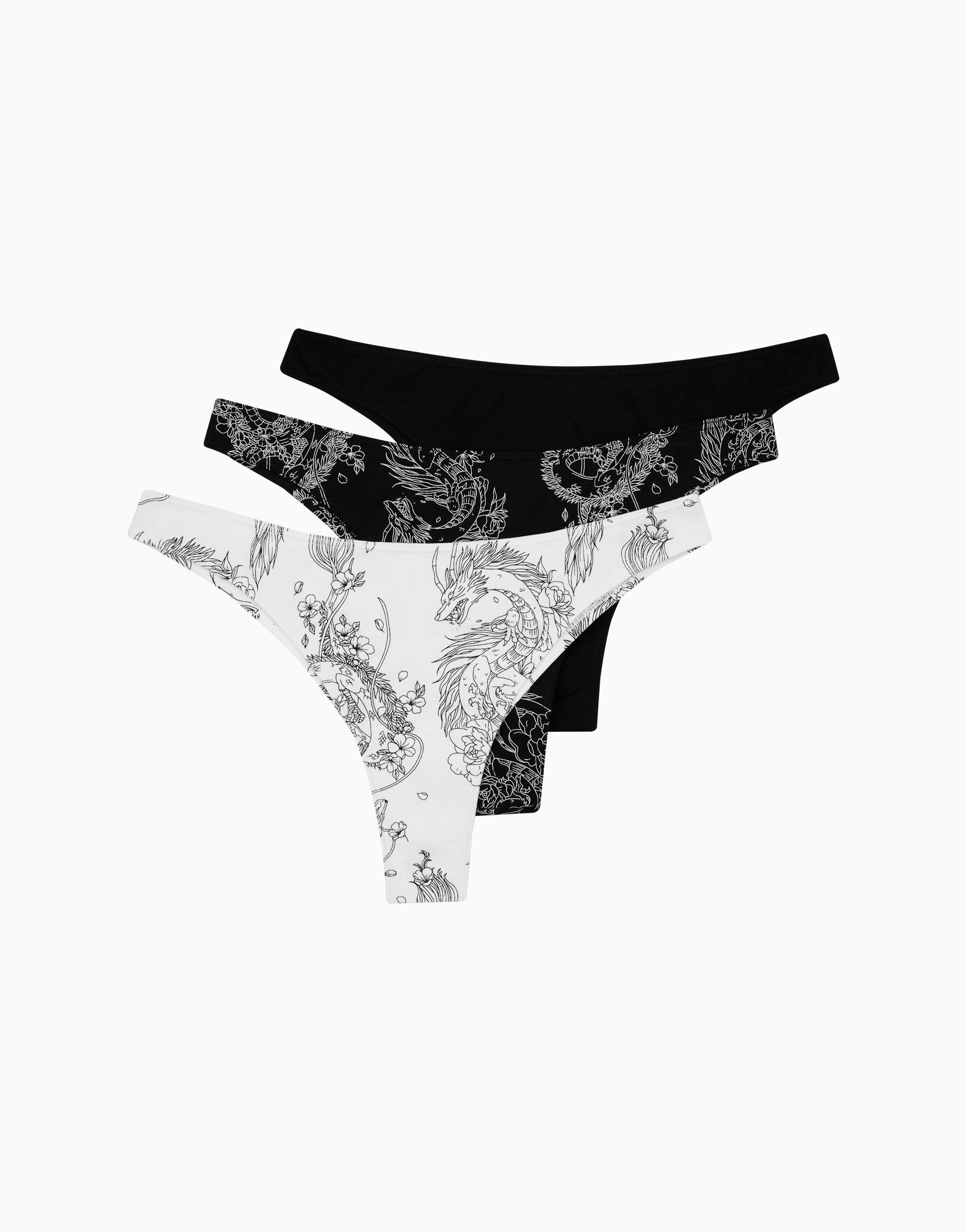 Комплект из 3 бразильярдных трусиков со средней посадкой MD847